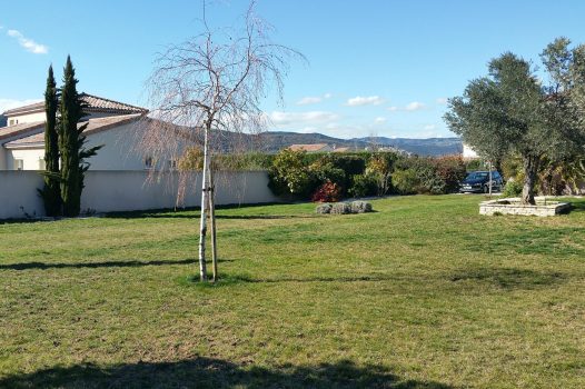 Réfection complète d’un jardin avec création d’un ensemble de massifs paysagers structurés et harmonieux. Les massifs sont composés de végétaux adaptés au climat local, mêlant persistants, vivaces, graminées et couvre-sols, pour un rendu à la fois esthétique, durable et facile d’entretien. Le travail de composition met en valeur les volumes, les textures et les couleurs selon les saisons. L’aménagement intègre également un paillage minéral ou organique selon les zones, assurant la gestion de l’humidité du sol et la limitation des adventices. Réalisation par un paysagiste professionnel pour sublimer l’espace extérieur avec une fontaine à poisson Valence Drôme Ardèche Rhône Alpes Paysagiste Pisciniste Dupré la Tour