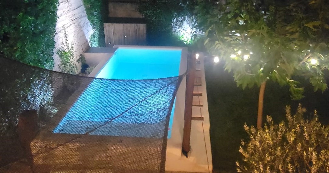 piscine citadine integre dnas jardin-gazon en plaque-dupre la tour piscine et paysage-drome